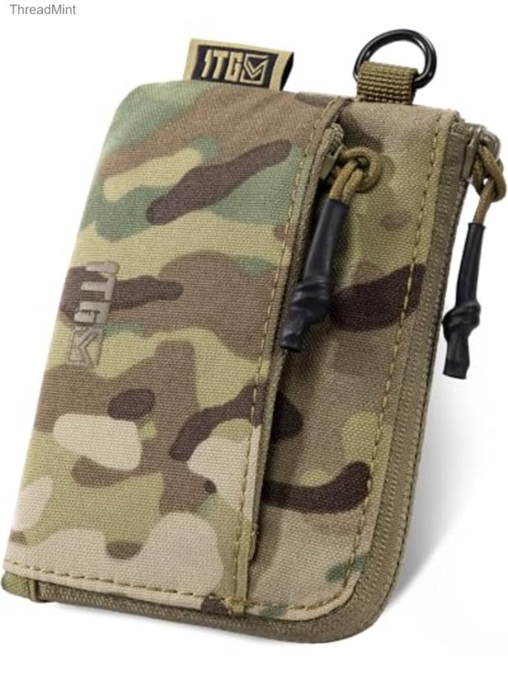 Men's 500D Nylon Coin Pouch Zipper EDC Wallet with ID Holder